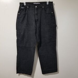 Vintage Koman Y2K Cargo Pants Mens 36 x 31 Black Grunge Urban Streetwear